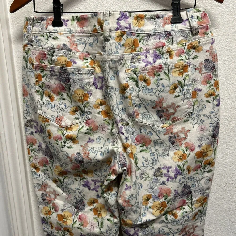 Brooks Brothers Women’s Floral Jeans Orange green Spring Size 10 NWT